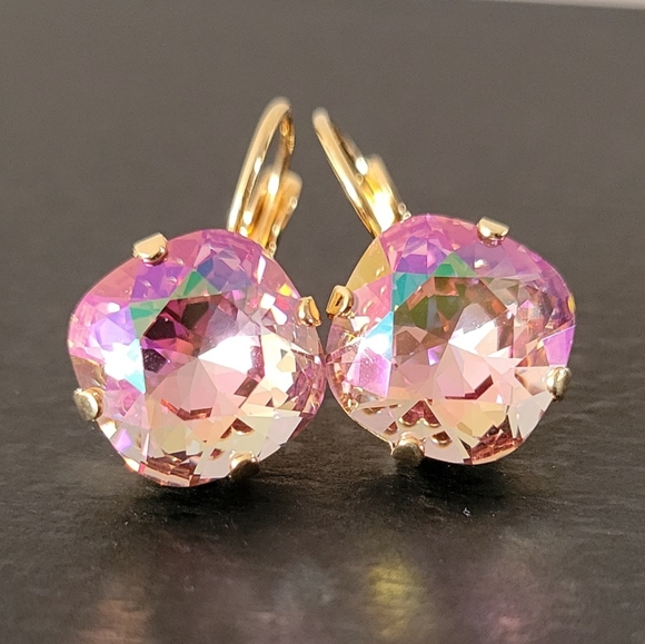 Austrian Crystal Earrings in Gold - Picture 6 of 10